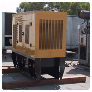 Yellow and black rooftop generator used as a backup power supply